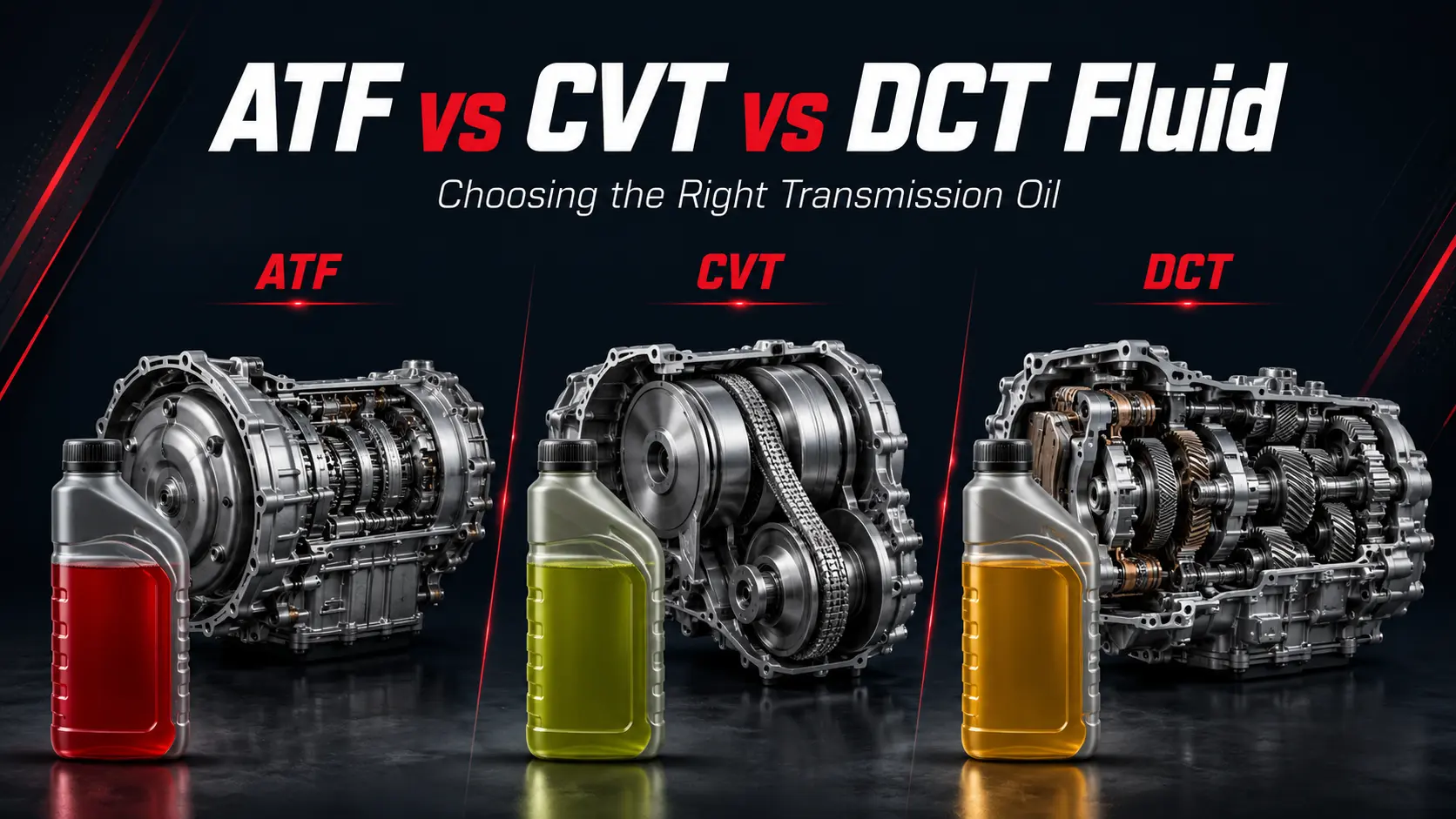 ATF vs CVT vs DCT Fluid: How to Choose the Right Transmission Oil? 1 ATF vs CVT vs DCT Fluid: How to Choose the Right Transmission Oil?